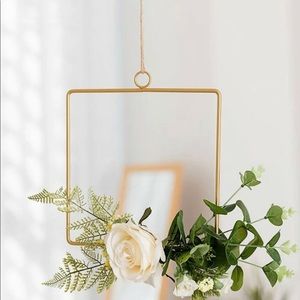Gold Metal Geo Wall Hanging Home Decoration 1pc